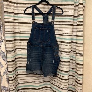 Jean shorts overalls